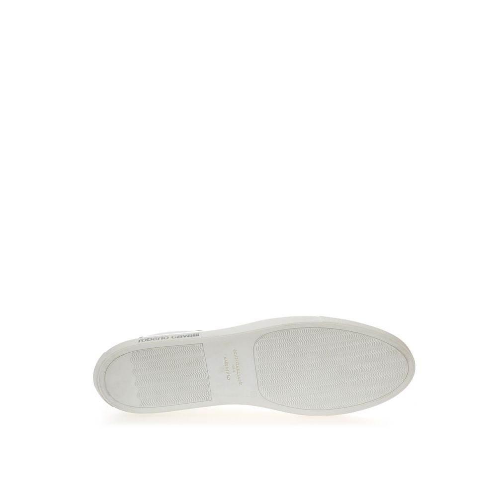 Roberto Cavalli White Leather Sneakers Luxe Footwear - Hilstor