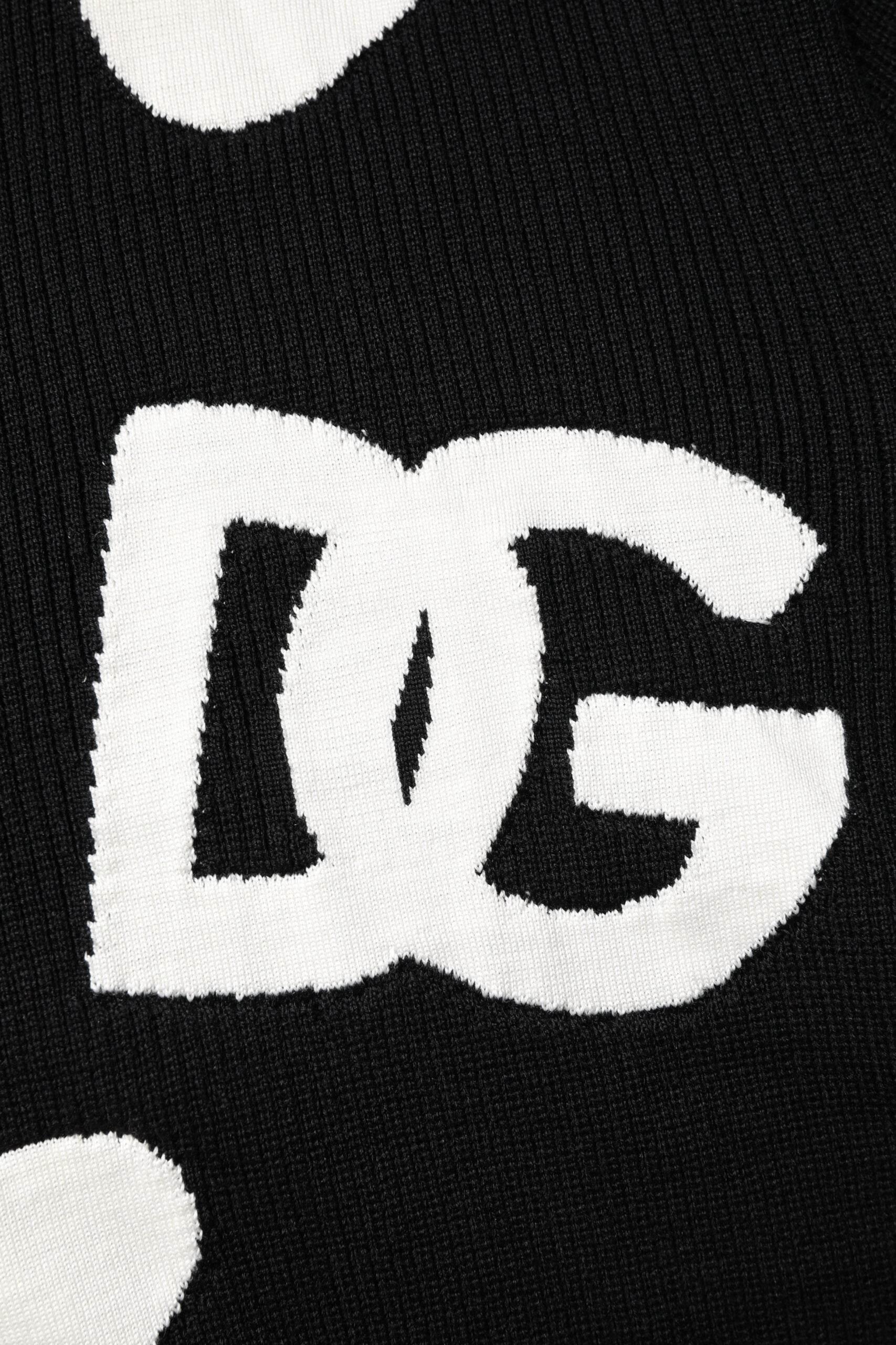 Dolce & Gabbana Black Hearts Silk Crew Neck Pullover Sweater - Hilstor