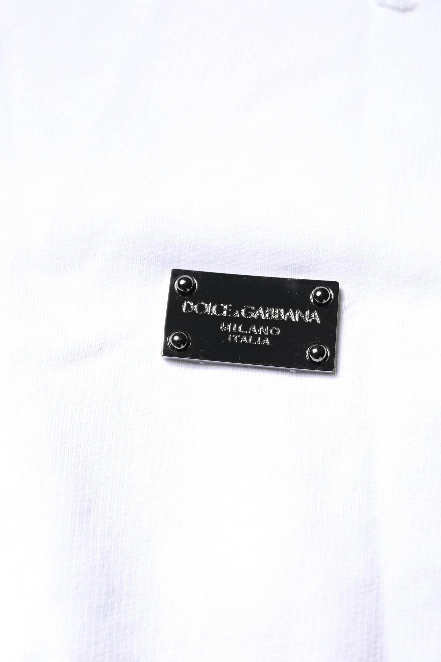 Dolce & Gabbana White Cotton Men Pullover Sweatshirt Sweater - Hilstor