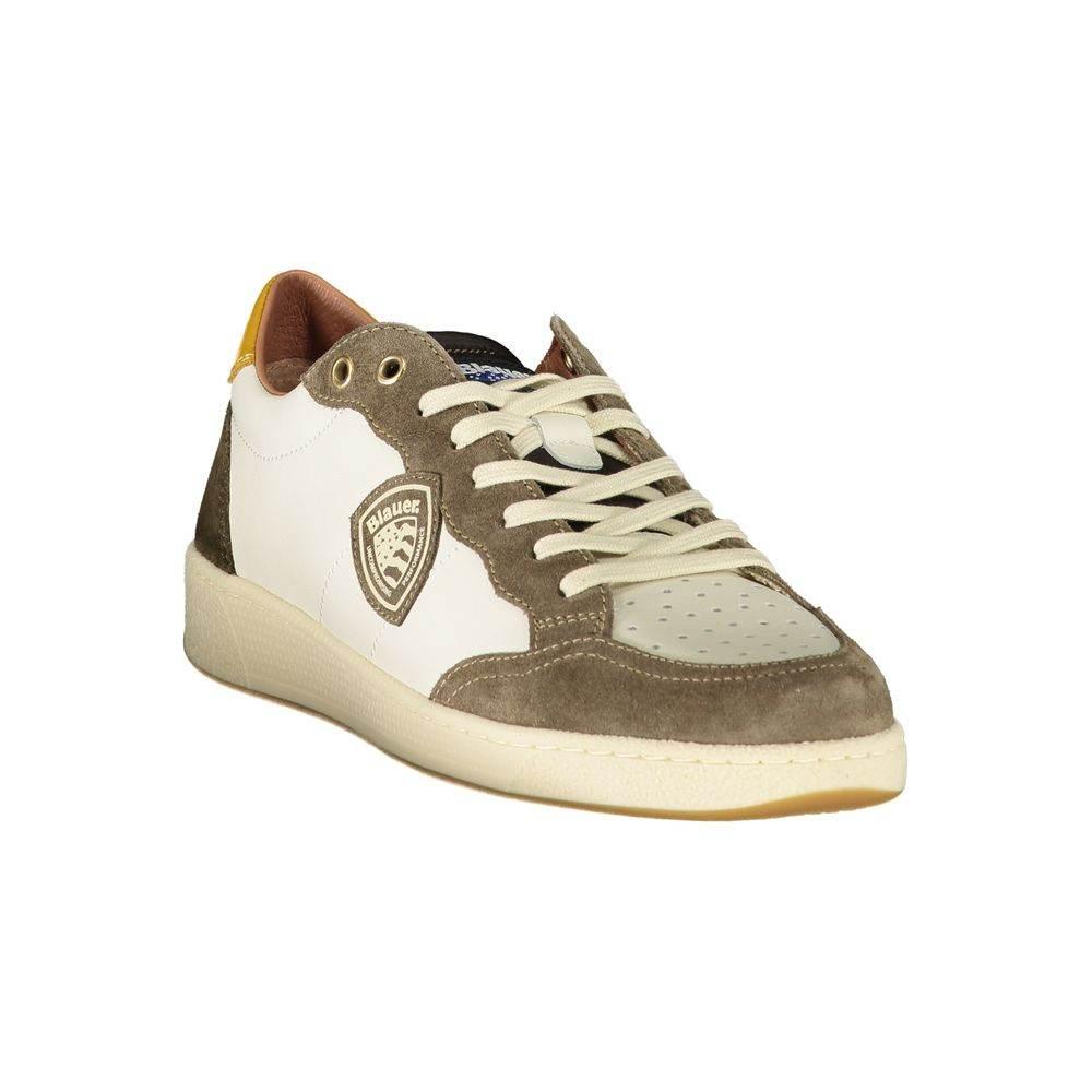Blauer White Polyester Sneaker - Hilstor