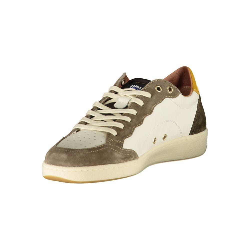Blauer White Polyester Sneaker - Hilstor