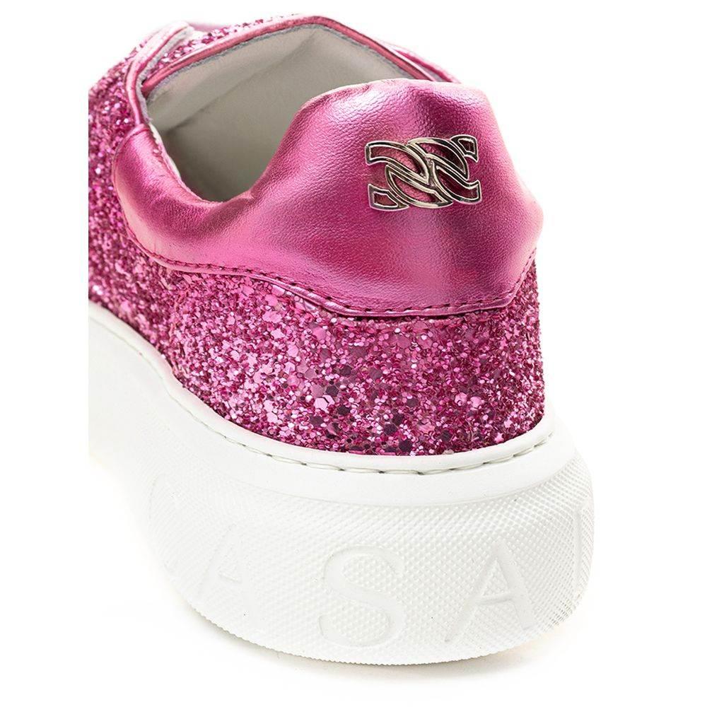 Casadei Fuchsia Elegance Leather Sneakers - Hilstor