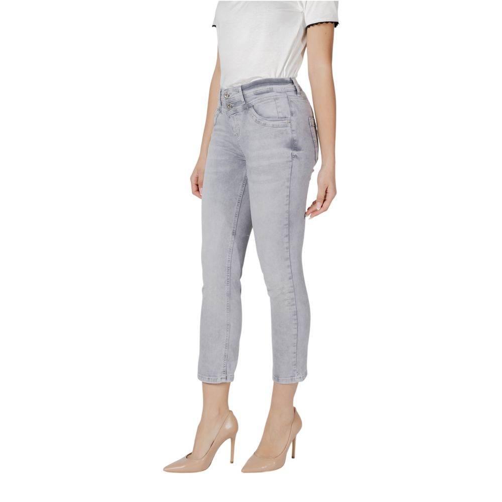 Street One Gray Cotton Slim Fit Jean - Hilstor