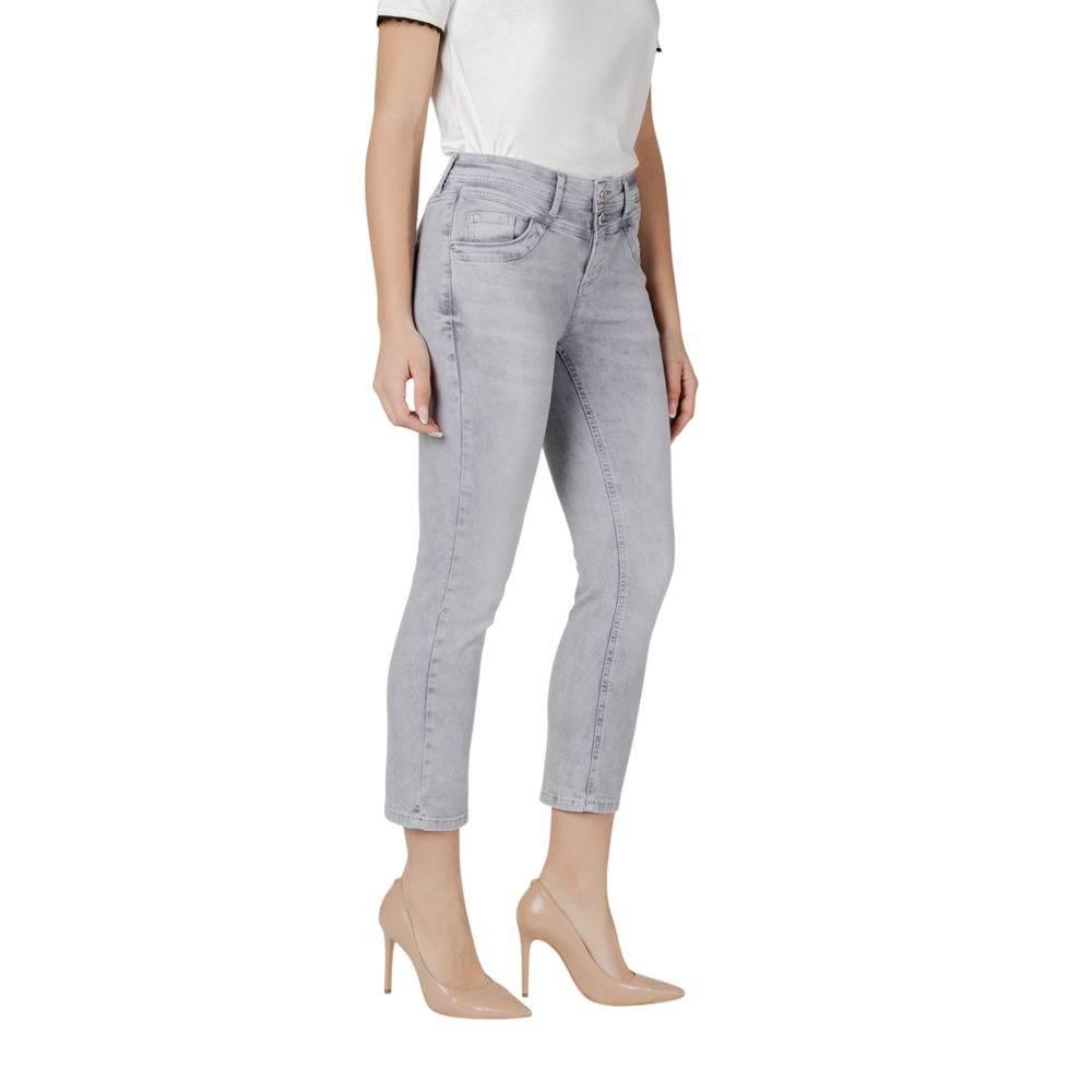 Street One Gray Cotton Slim Fit Jean - Hilstor