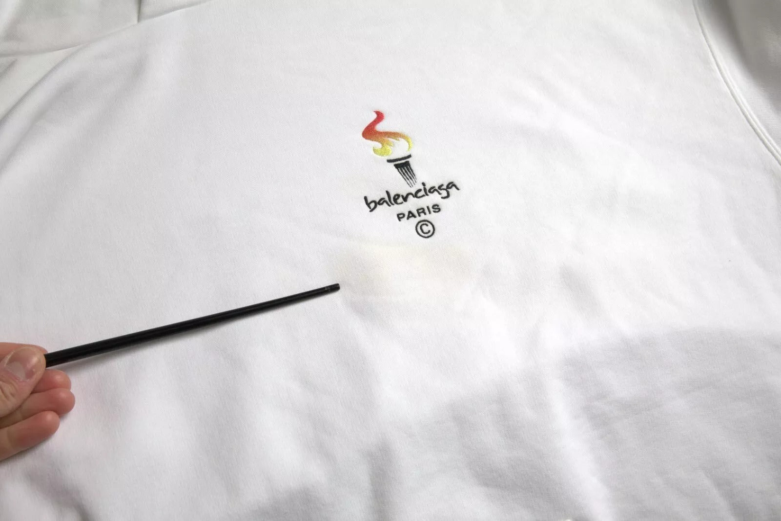 Balenciaga hvid bomuldslogo hættetrøje Oversize sweater