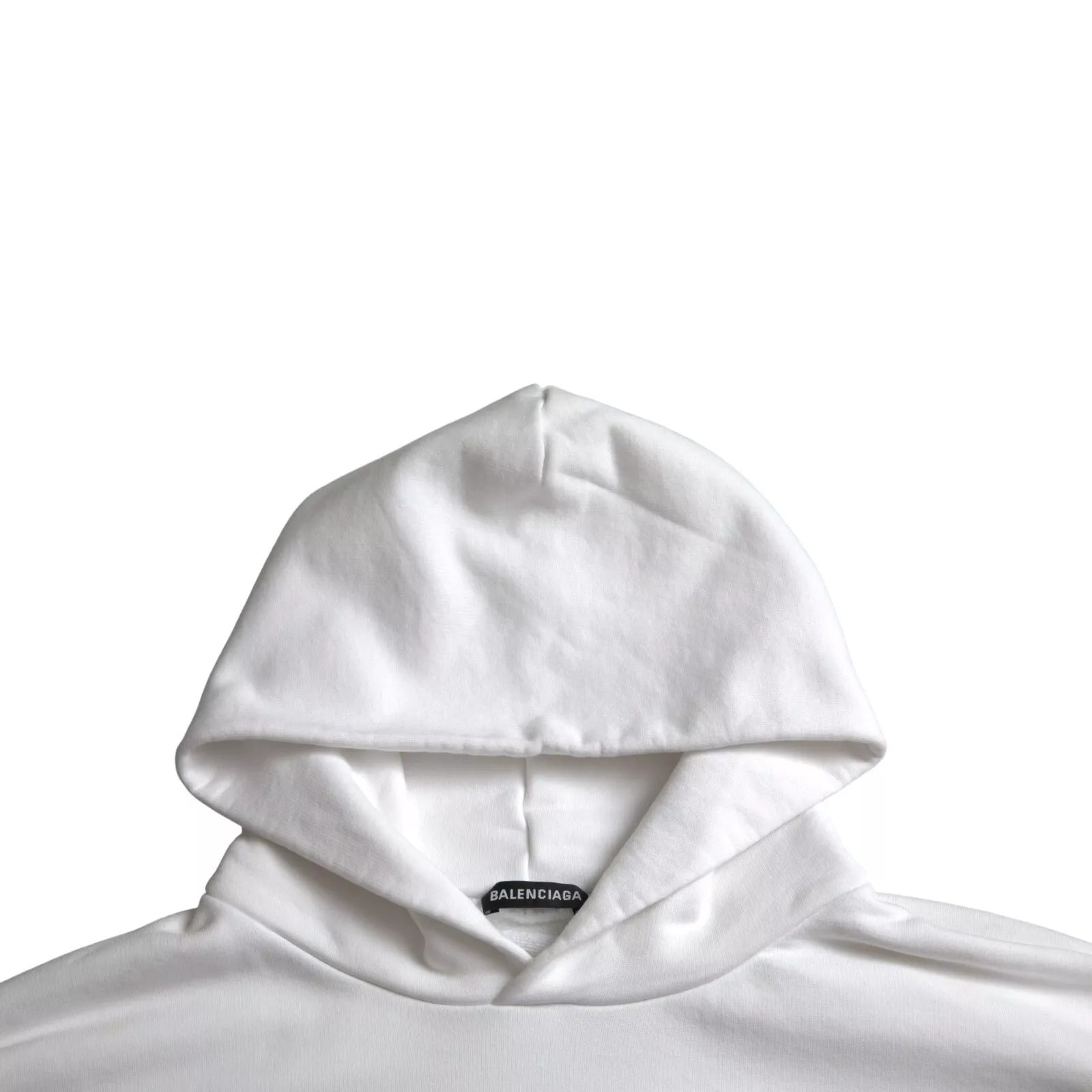 Balenciaga hvid bomuldslogo hættetrøje Oversize sweater