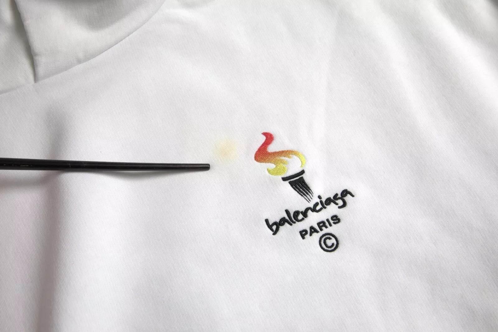 Balenciaga White Cotton Logo Hooded Pullover Oversize Sweater - Hilstor