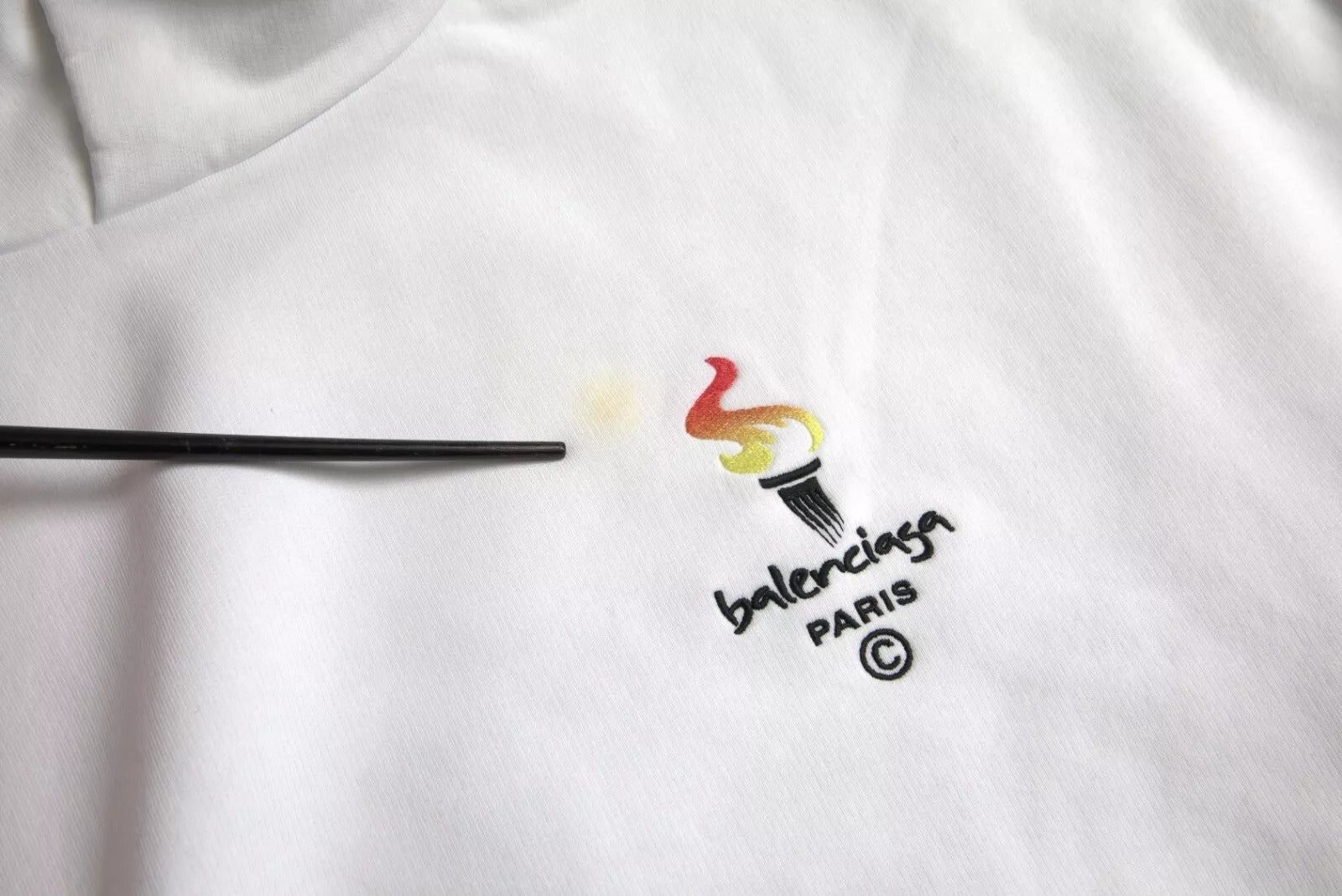 Balenciaga hvid bomuldslogo hættetrøje Oversize sweater