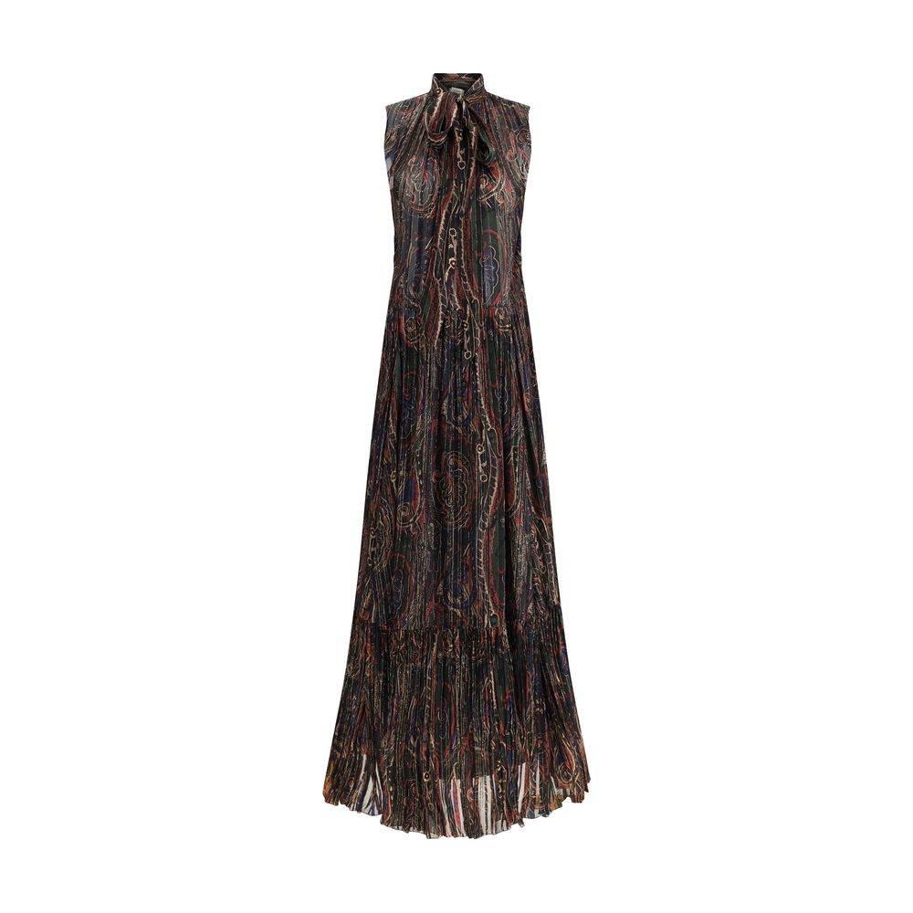 Saint Laurent Paisley long Dress - Hilstor