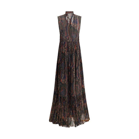 Saint Laurent Paisley long Dress - Hilstor
