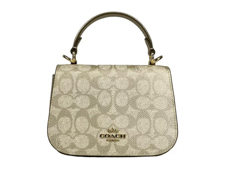 COACH Lysa Top Handle Bag Crossbody Champagne Gold - Hilstor