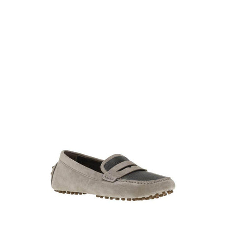 Brunello Cucinelli Suede Leather Loafers - Hilstor