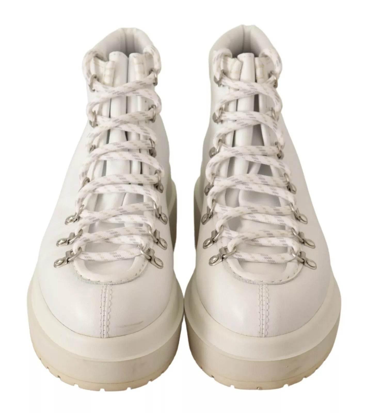 MM6 Maison Margiela White Leather Lace Up Sneakers Shoes - Hilstor