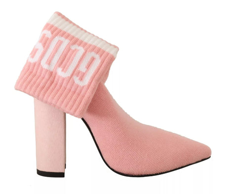 GCDS Pink ruskindslogo sokker blokhæl ankelstøvler Sko