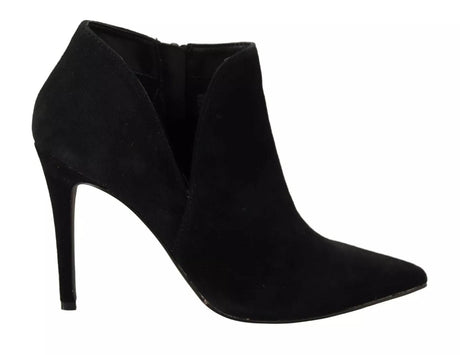 Steve Madden Black Suede Leather Stiletto Heels Boots Shoes - Hilstor
