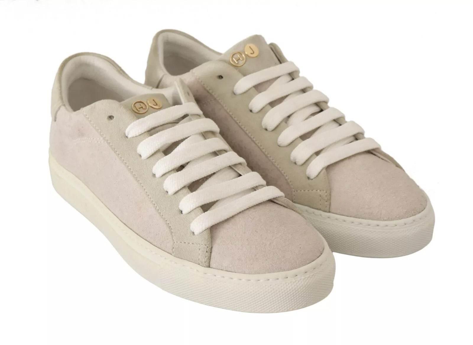 HIDE & JACK Off White Low Top Lace Up Sneakers Shoes - Hilstor
