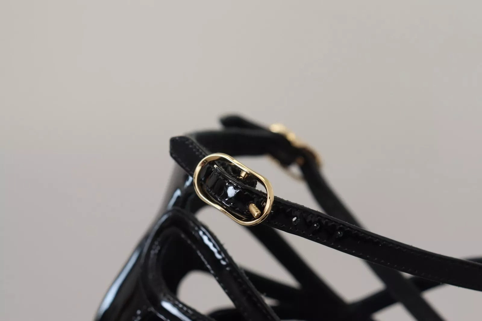 Dolce &amp; Gabbana sort læder stilethæle sandaler sko