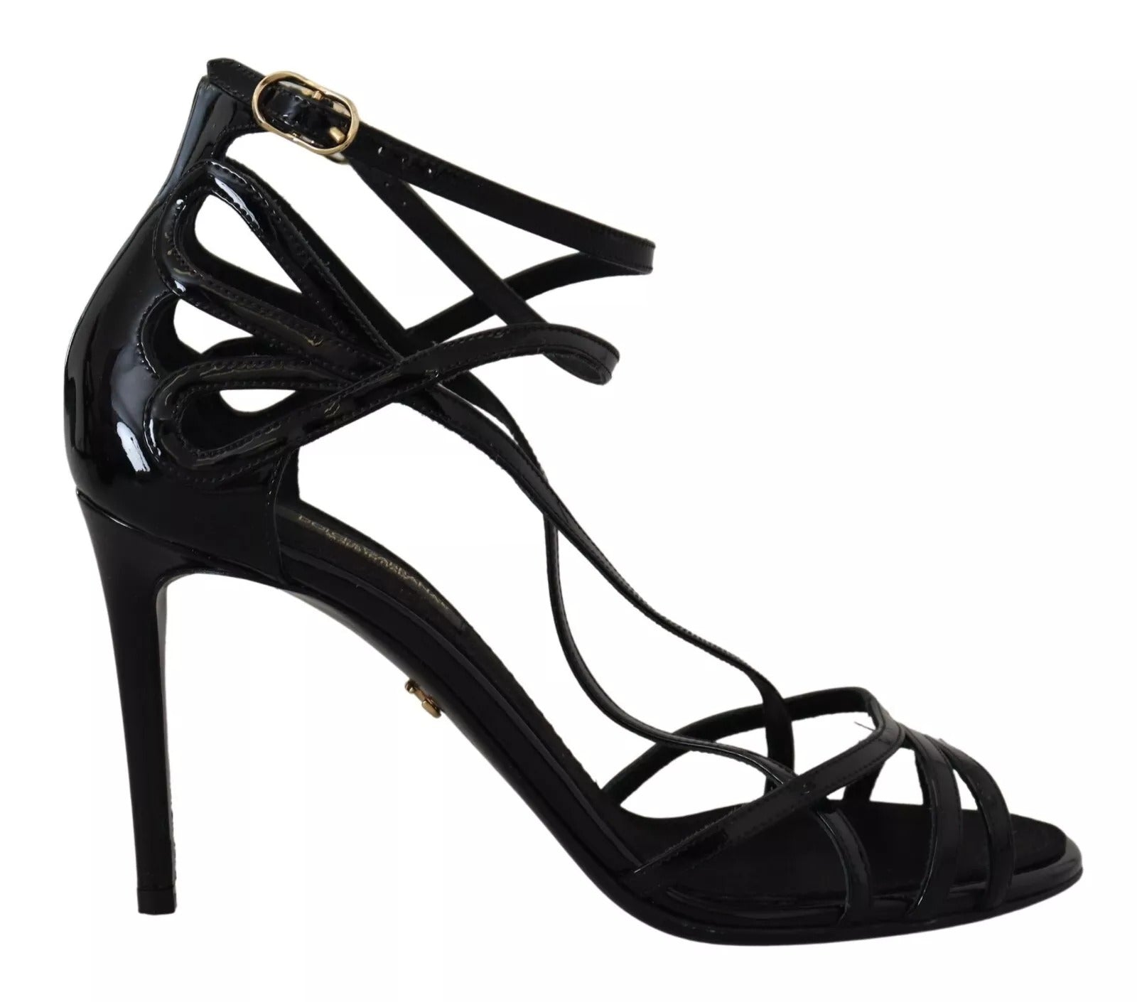 Dolce &amp; Gabbana sort læder stilethæle sandaler sko