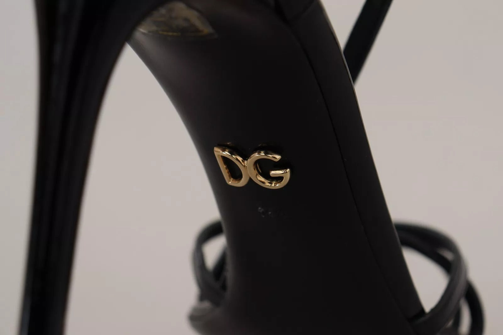 Dolce &amp; Gabbana sort læder stilethæle sandaler sko