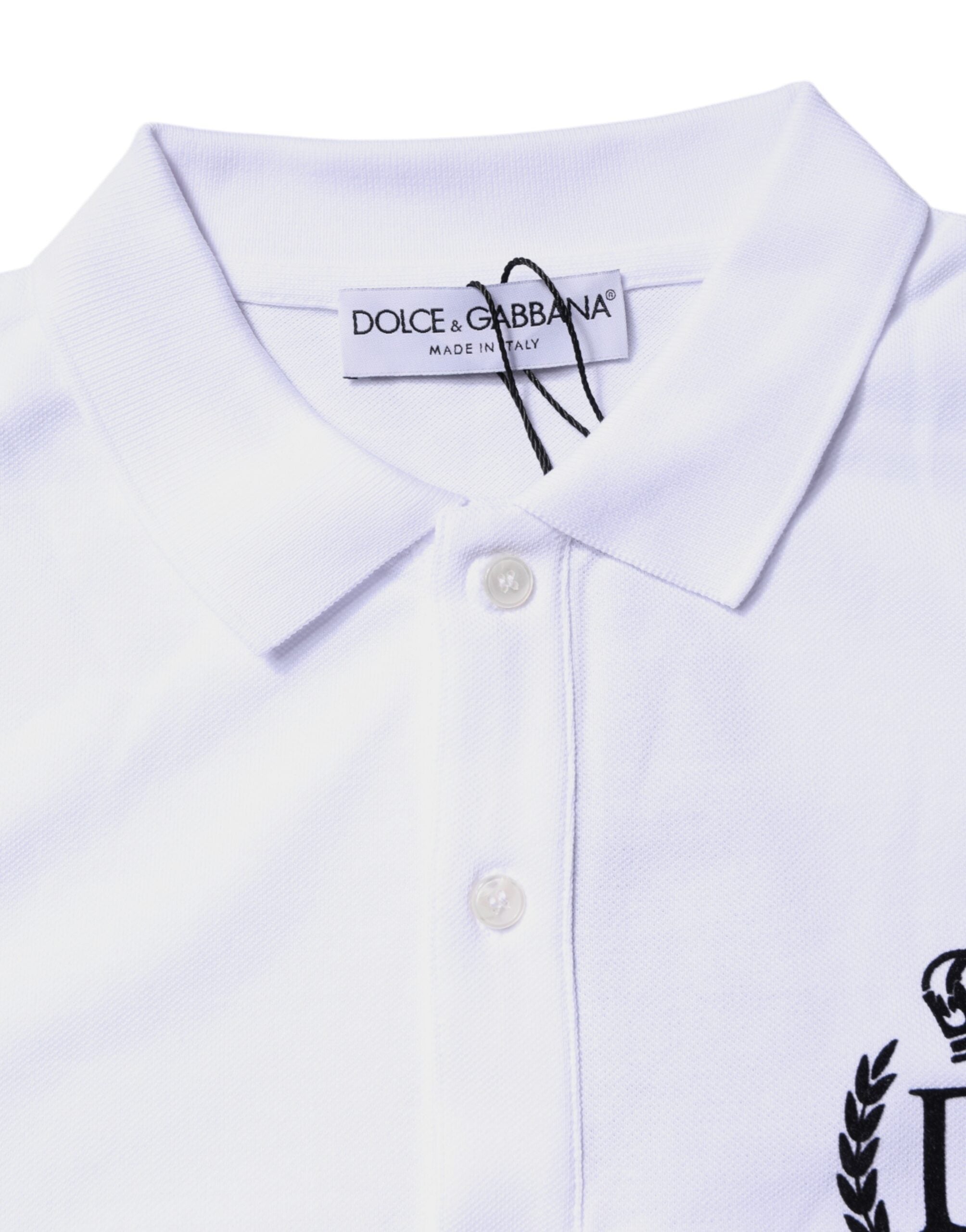 Dolce &amp; Gabbana Hvid bomuld Crown Collared Polo T-shirt til mænd