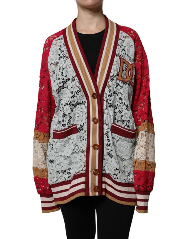 Dolce & Gabbana Multicolor Floral Lace Cardigan Sweater - Hilstor