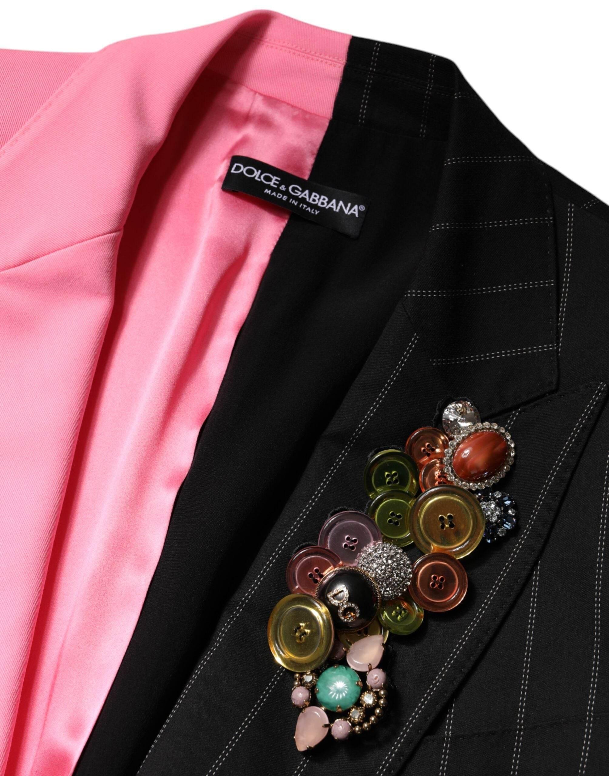 Dolce & Gabbana Multicolor Patchwork Embellished Coat Jacket - Hilstor