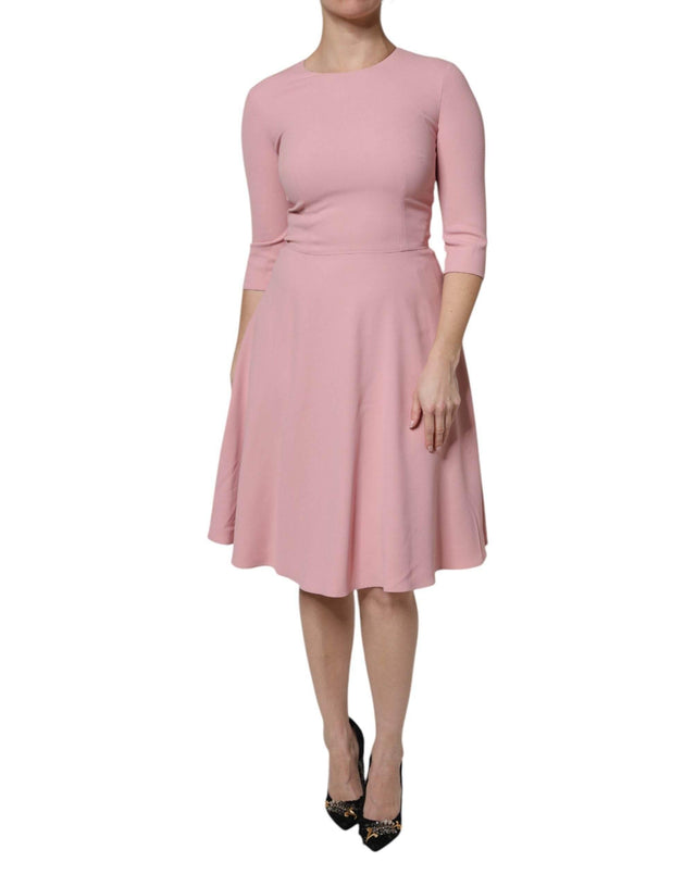 Dolce & Gabbana Pink A-line Flare Viscose 3/4 Sleeves Dress - Hilstor