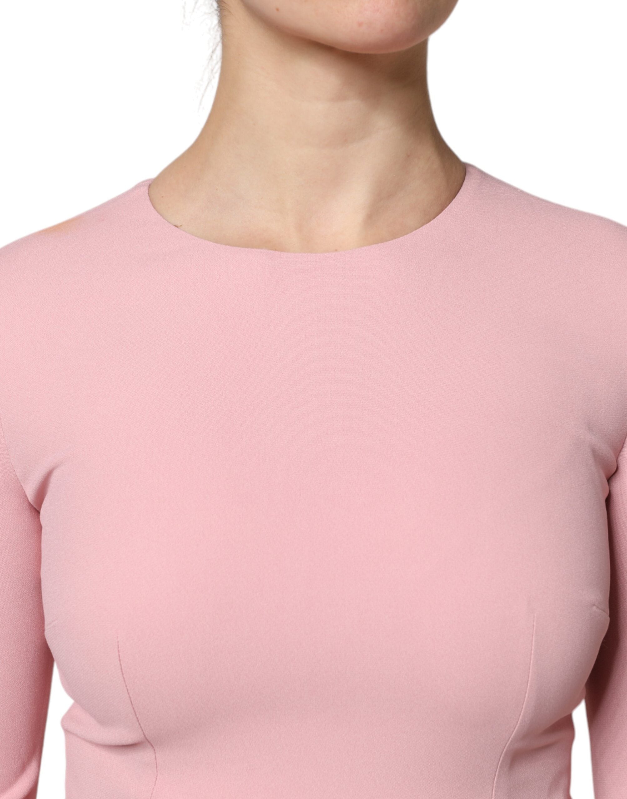 Dolce &amp; Gabbana Pink A-line Flare Viscose Kjole med 3/4 ærmer