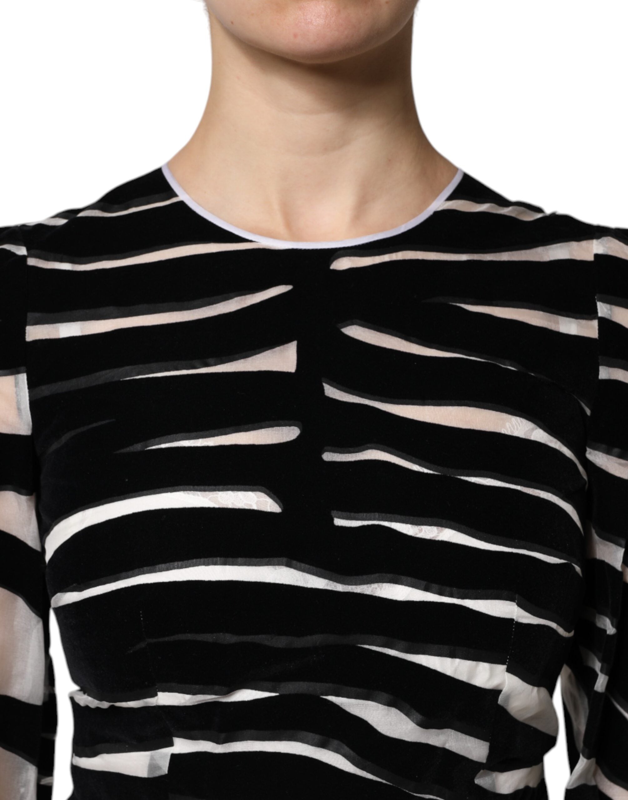 Dolce &amp; Gabbana Sort Hvid Zebra A-line Skede Mini Kjole