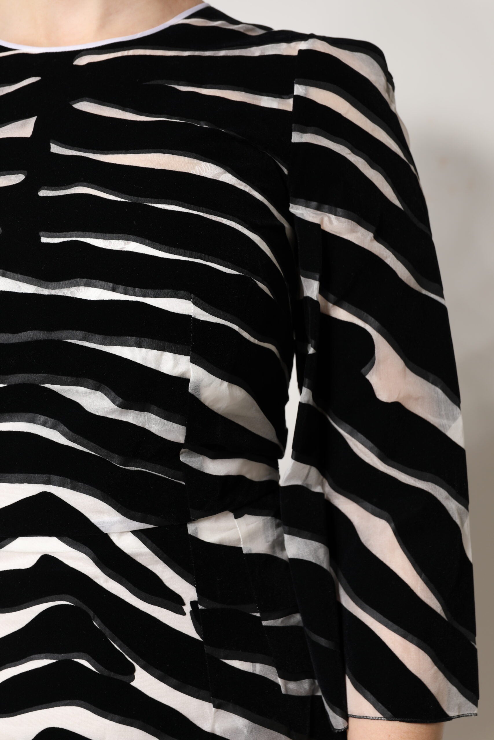 Dolce &amp; Gabbana Sort Hvid Zebra A-line Skede Mini Kjole