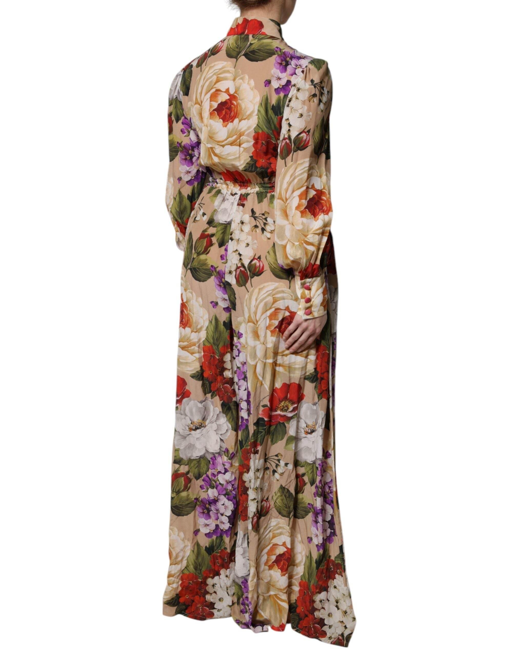Dolce & Gabbana Multicolor Floral Wide Leg Jumpsuit Dress - Hilstor