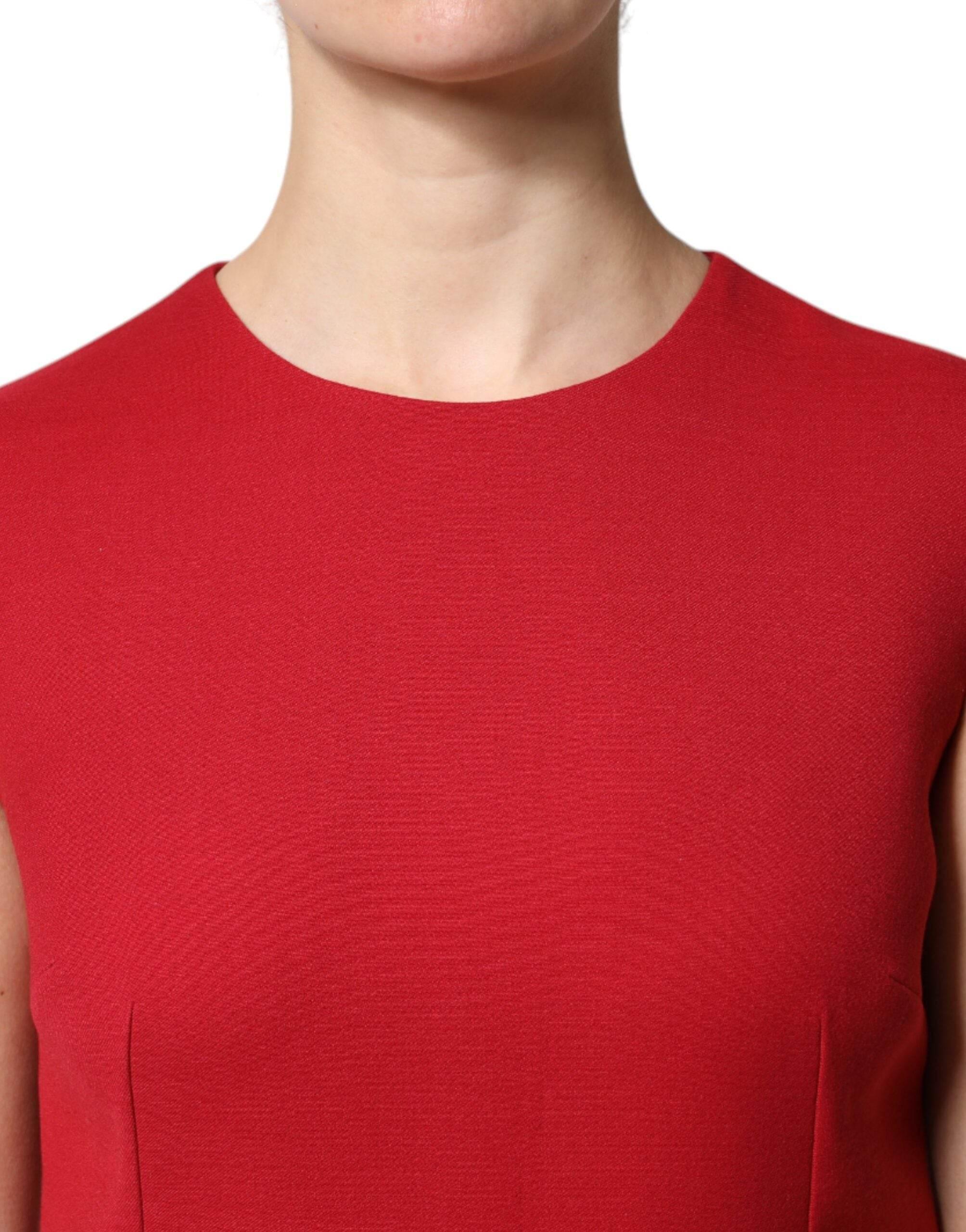 Dolce & Gabbana Red Wool Sleeveless Knee Length A-line Dress - Hilstor