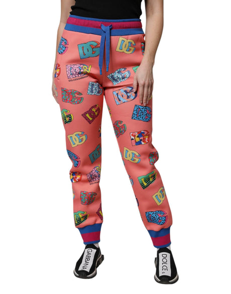 Dolce & Gabbana Pink Logo Monogram Jogger Sweatpants Pants - Hilstor