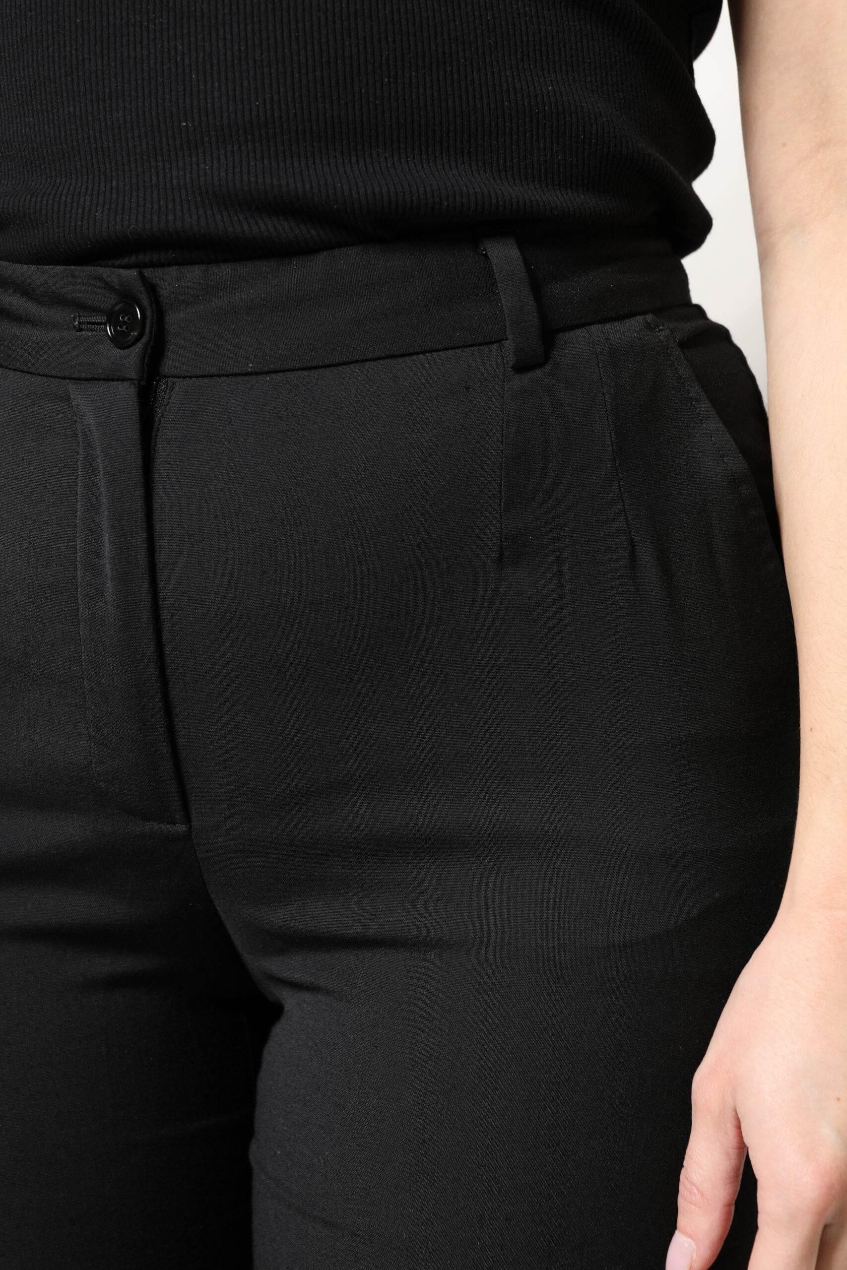 Dolce & Gabbana Black Polyester High Waist Slim Pants - Hilstor