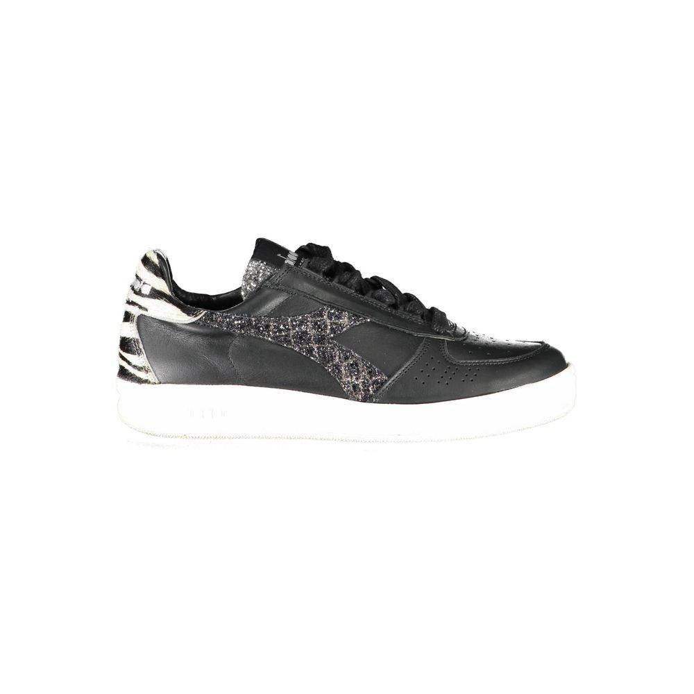Diadora Black Leather Womens Sneaker - Hilstor
