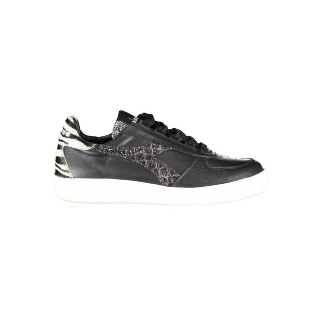 Diadora Black Leather Womens Sneaker - Hilstor