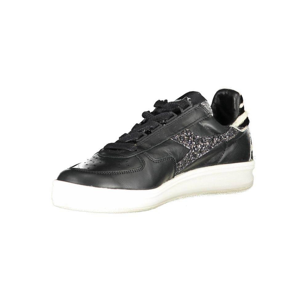 Diadora Black Leather Womens Sneaker - Hilstor
