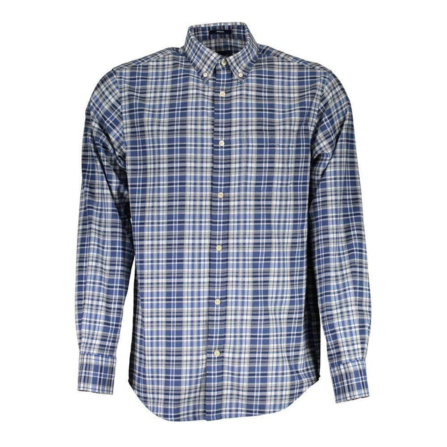 Gant Blue Cotton Men Shirt - Hilstor