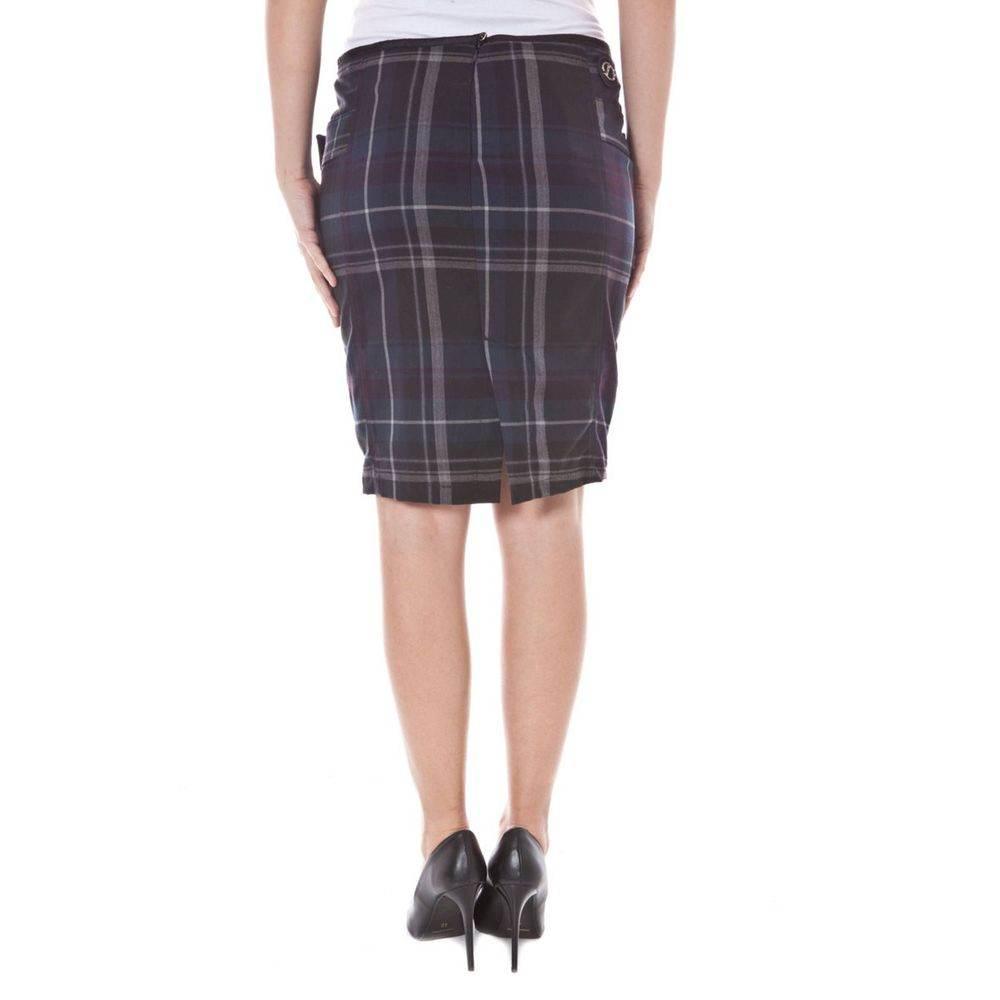 Datch Blue Polyester Skirt - Hilstor