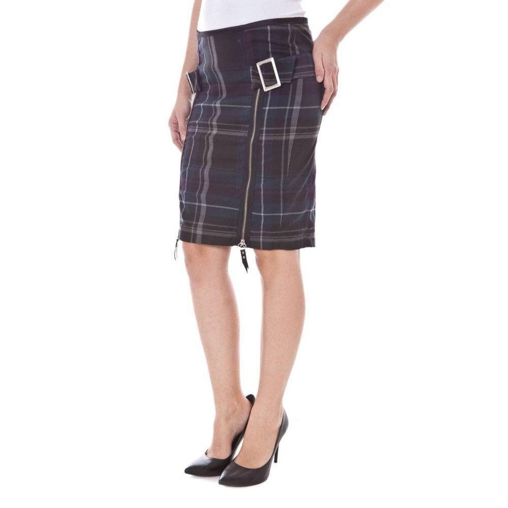 Datch Blue Polyester Skirt - Hilstor