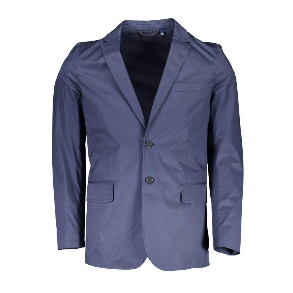 Gant Blue Cotton Men Jacket - Hilstor