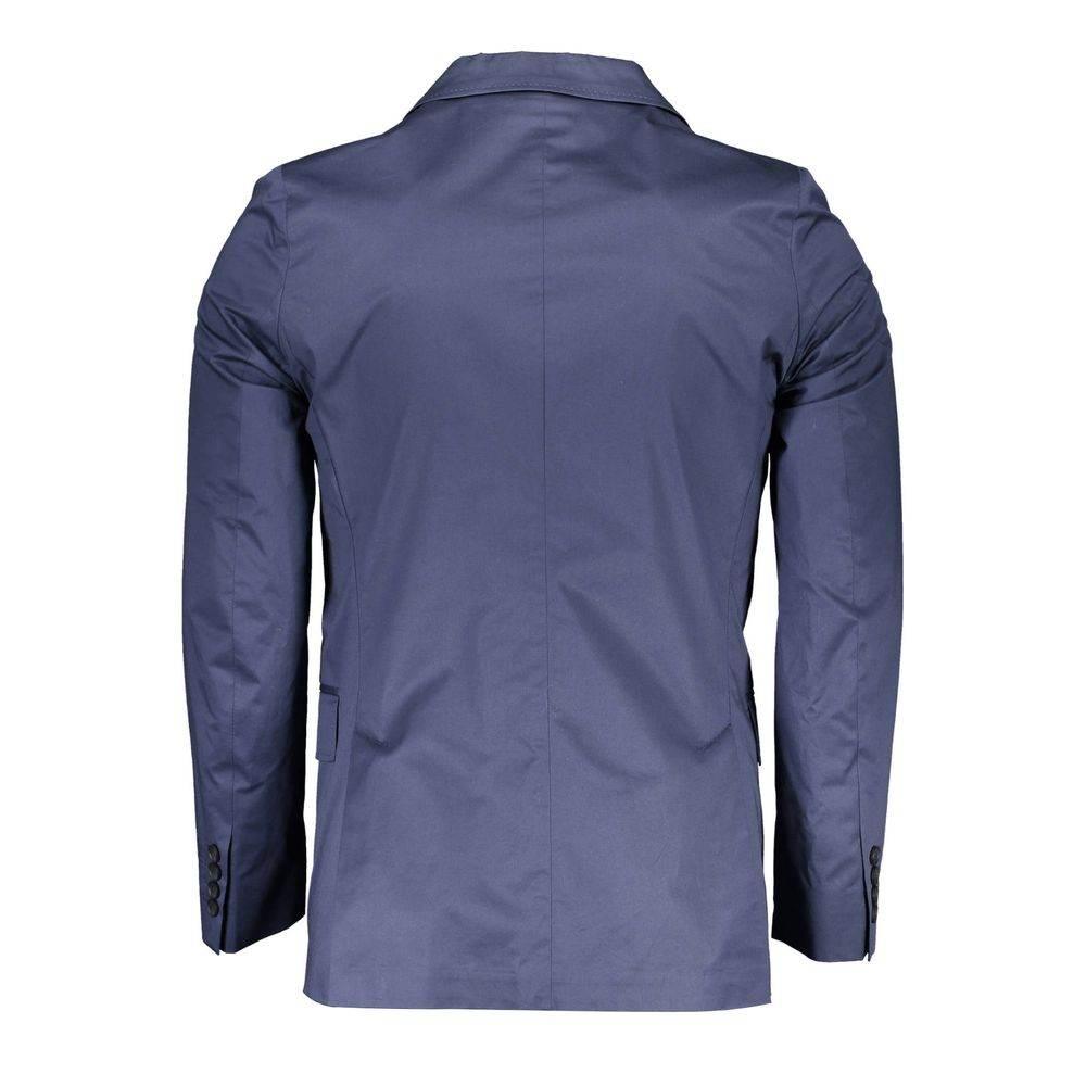 Gant Blue Cotton Men Jacket - Hilstor
