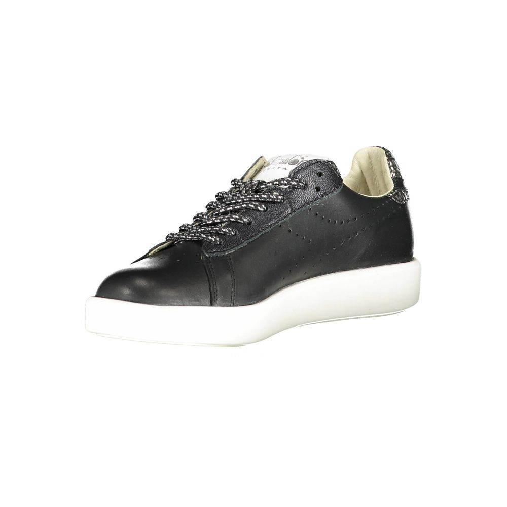 Diadora Black Leather Women Sneaker - Hilstor