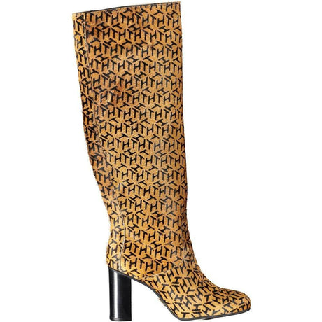 Tommy Hilfiger Beige Leather Women Boot - Hilstor