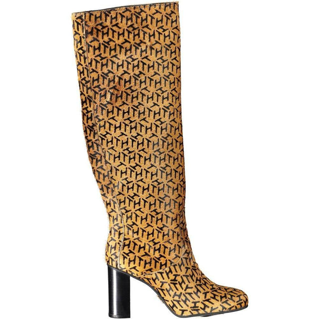 Tommy Hilfiger Beige Leather Women Boot - Hilstor