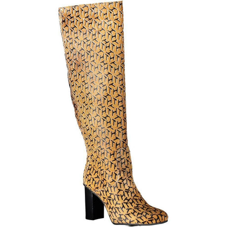 Tommy Hilfiger Beige Leather Women Boot - Hilstor