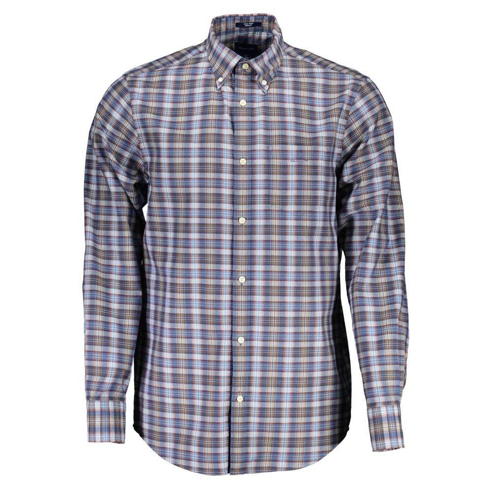 Gant Blue Cotton Men Shirt - Hilstor