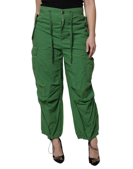 Dolce & Gabbana Green Cotton High Waist Cargo Pants - Hilstor