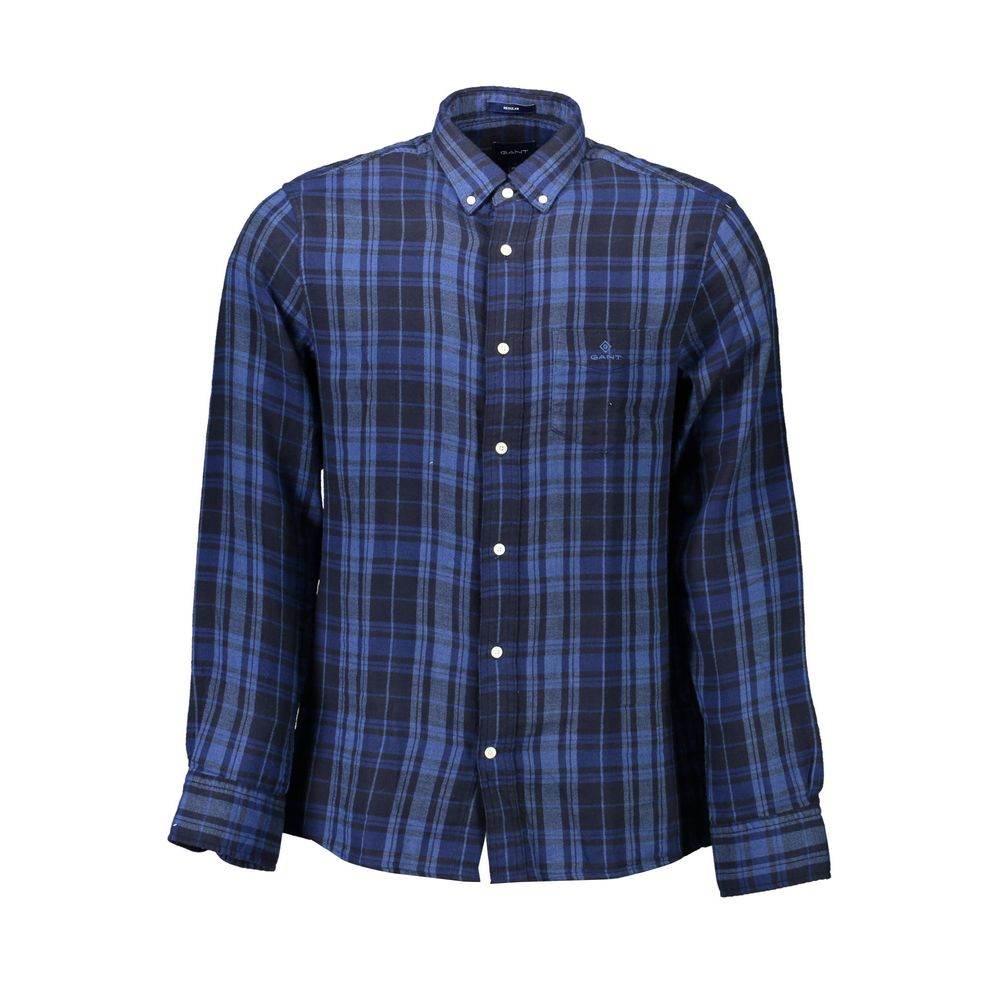 Gant Blue Cotton Men Shirt - Hilstor