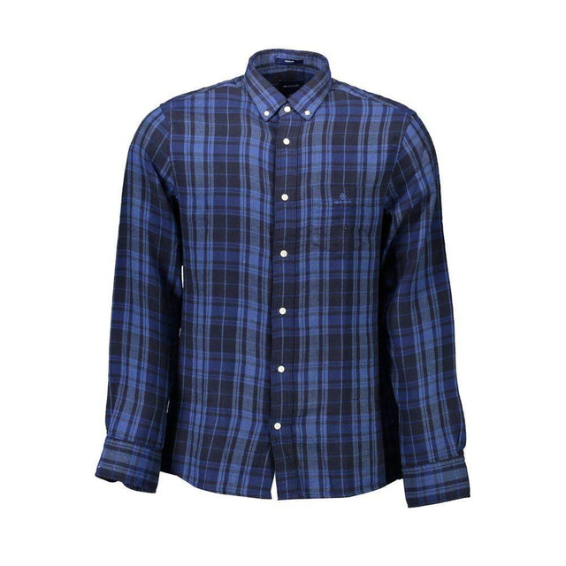 Gant Blue Cotton Men Shirt - Hilstor